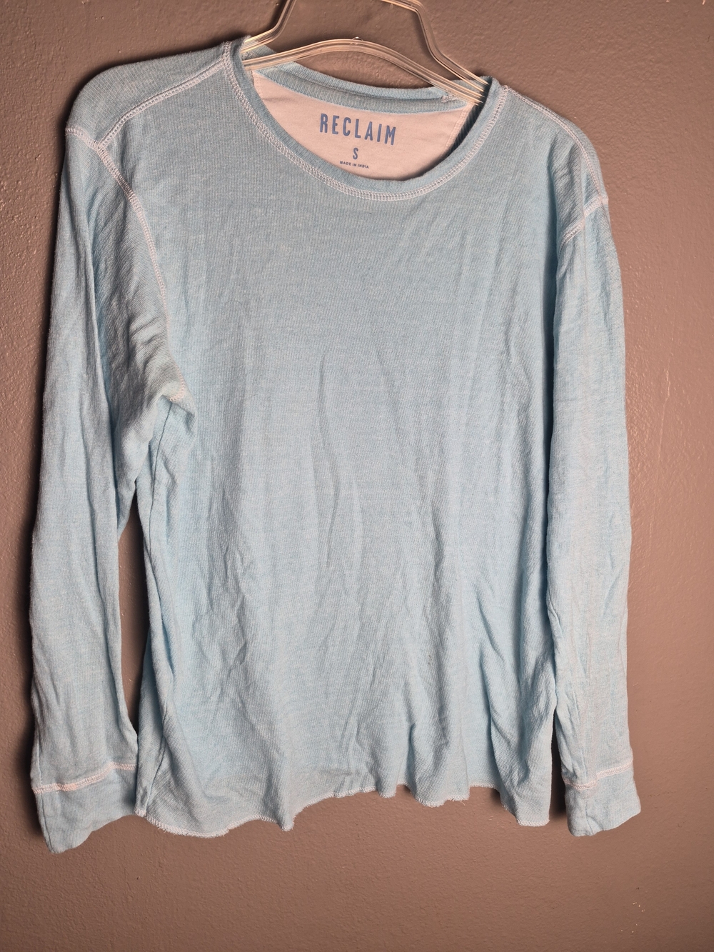 Reclaim Men’s Long Sleeve Crewneck Tee — Light Blue